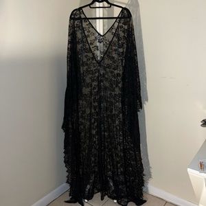 Black Lace Womens Beach Coverup